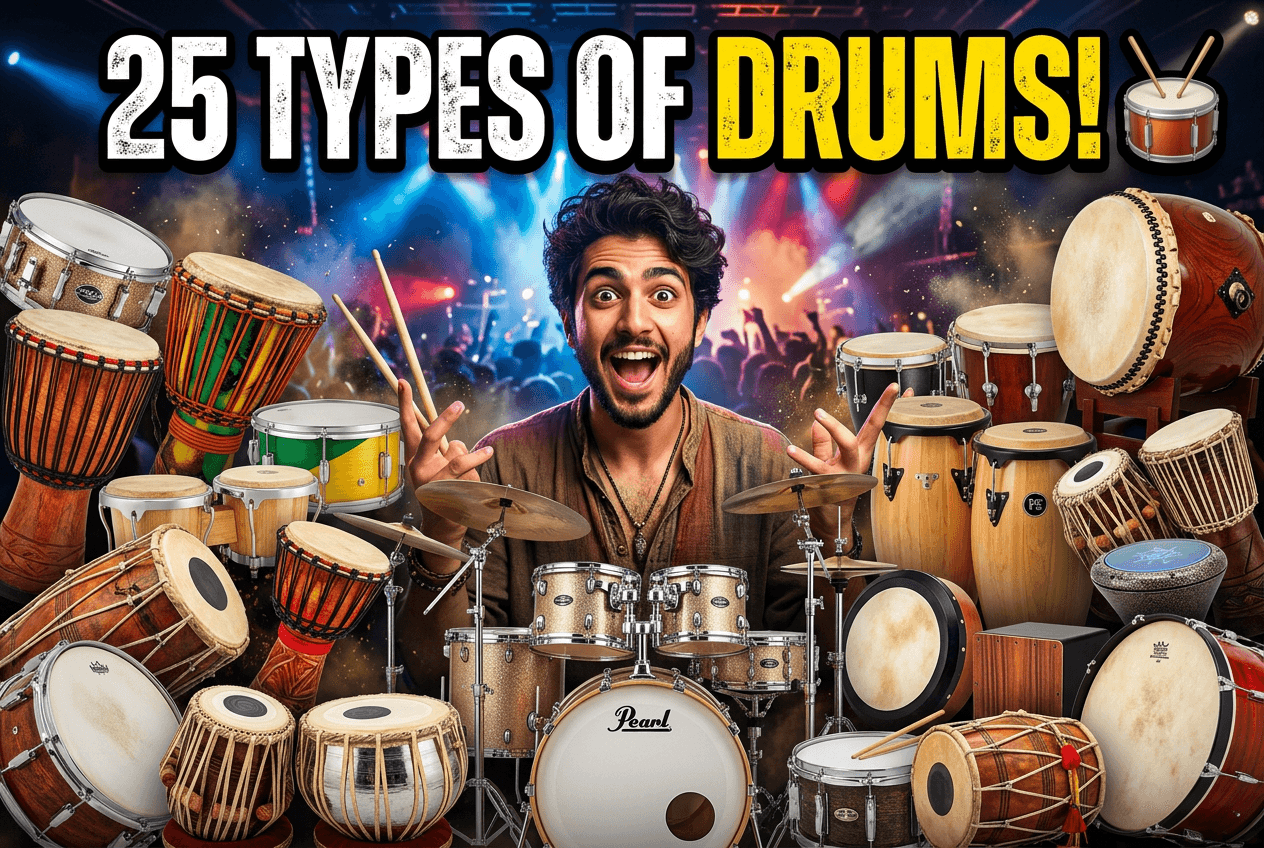 25 Types of Drums Explained: From Drum Kits to Tabla and Beyond