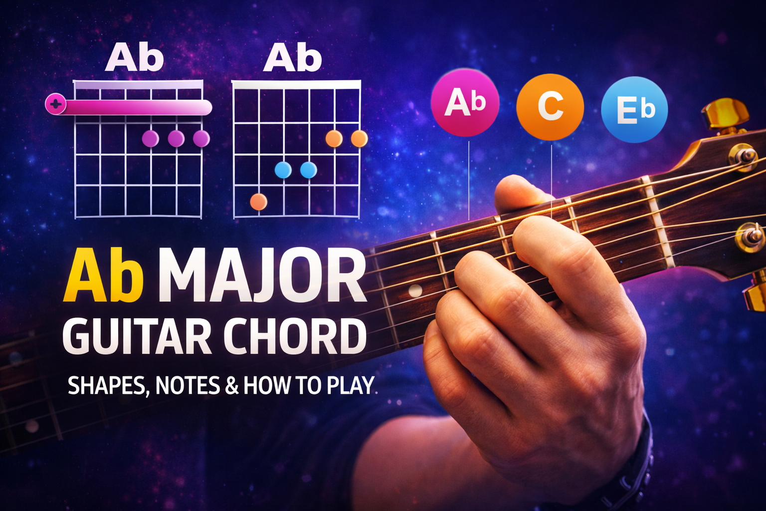 Ab Note Equivalent Ab Major Guitar Chord: Notes, Shapes & Tips